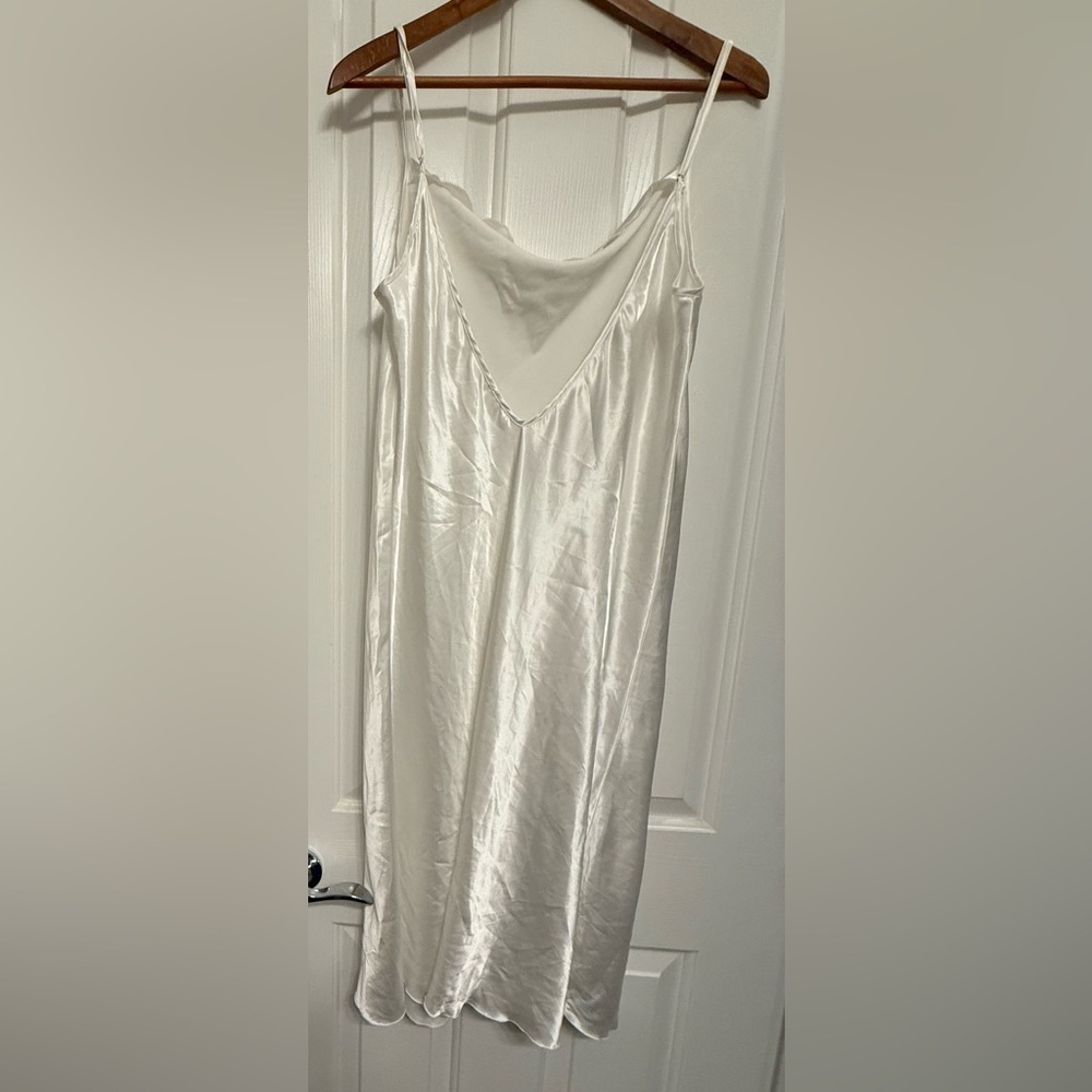SHEIN White Satin Cowl Neck Slip Dress Large - Picture 2 of 6